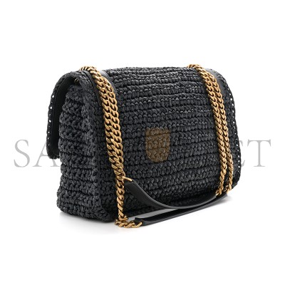 YSL NIKI MEDIUM IN RAFFIA AND LEATHER 633187GG66W1000 (28*20*8.5cm)