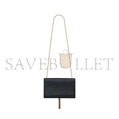 YSL KATE MEDIUM WITH TASSEL IN SHINY CROCODILE-EMBOSSED LEATHER 354119AAAY14083 (24*14.5*5.5cm)
