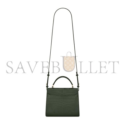 YSL CASSANDRA MINI TOP HANDLE BAG IN CROCODILE-EMBOSSED SHINY LEATHER 623930DND0J3144 (20*16*7.5cm)