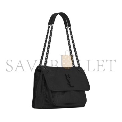 YSL NIKI MEDIUM IN CROCODILE-EMBOSSED LEATHER 6331501K00U1000 (28*20*8.5cm)