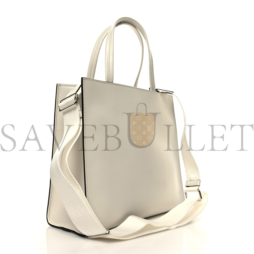 PRADA CALFSKIN TRIANGLE TOTE BAG WHITE (25*23*9cm)