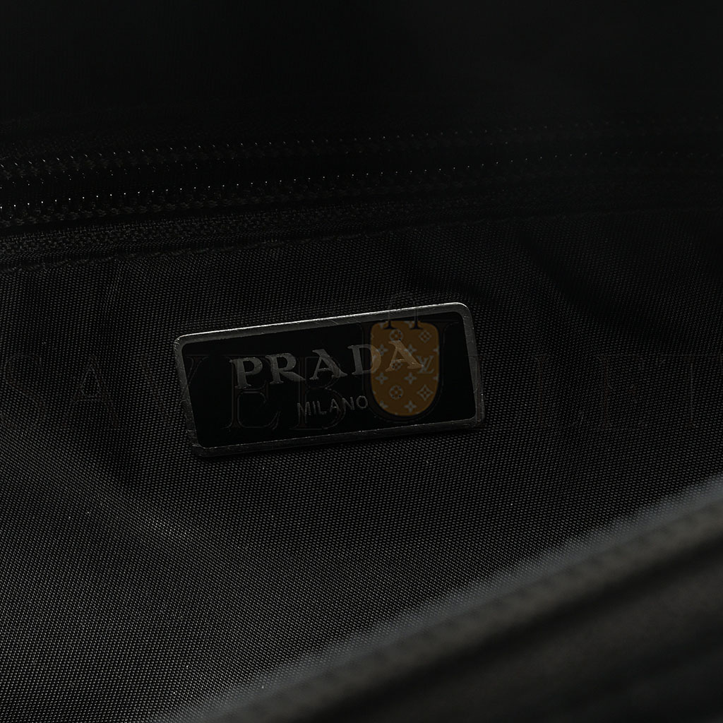 PRADA TESSUTO NYLON MONTAGNA BELT BAG BLACK (33*13*6cm)