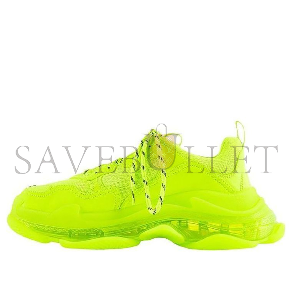 BALENCIAGA TRIPLE S MESH AND FAUX LEATHER TRAINERS IN FLUO YELLOW 541624W2FF17320