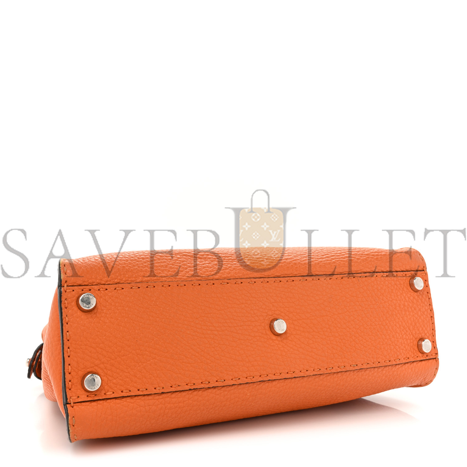 FENDI CUOIO ROMANO SELLERIA BI-COLOR MEDIUM PEEKABOO ICONIC SATCHEL ORANGE STONE (34*26*13cm)