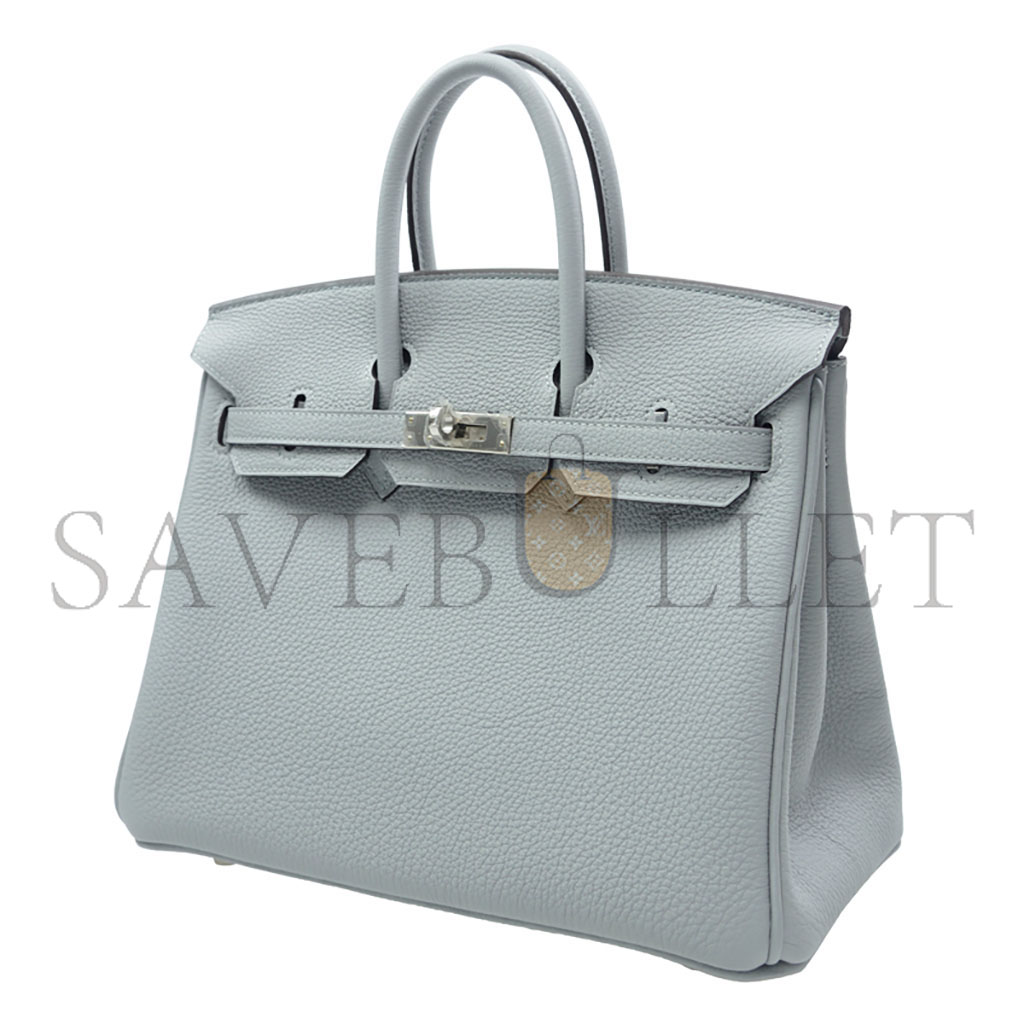 HERMES BIRKIN 25 TOGO LEATHER HAZE BLUE SILVER BUCKLE BAG BK258UTGSS (25*20*13cm)