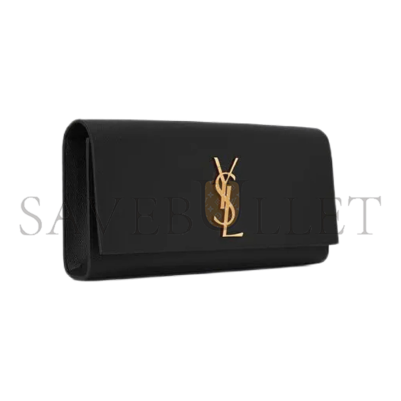 YSL KATE CLUTCH IN GRAIN DE POUDRE EMBOSSED LEATHER 326079BOW0J1000 (27*12.5*5cm)