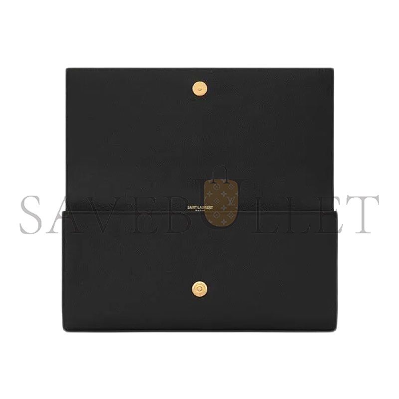 YSL KATE CLUTCH IN GRAIN DE POUDRE EMBOSSED LEATHER 326079BOW0J1000 (27*12.5*5cm)