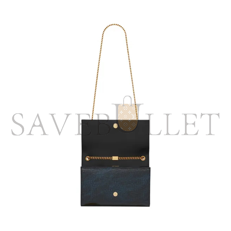 YSL KATE MEDIUM WITH TASSEL IN SHINY CROCODILE-EMBOSSED LEATHER 354119AAAY14083 (24*14.5*5.5cm)
