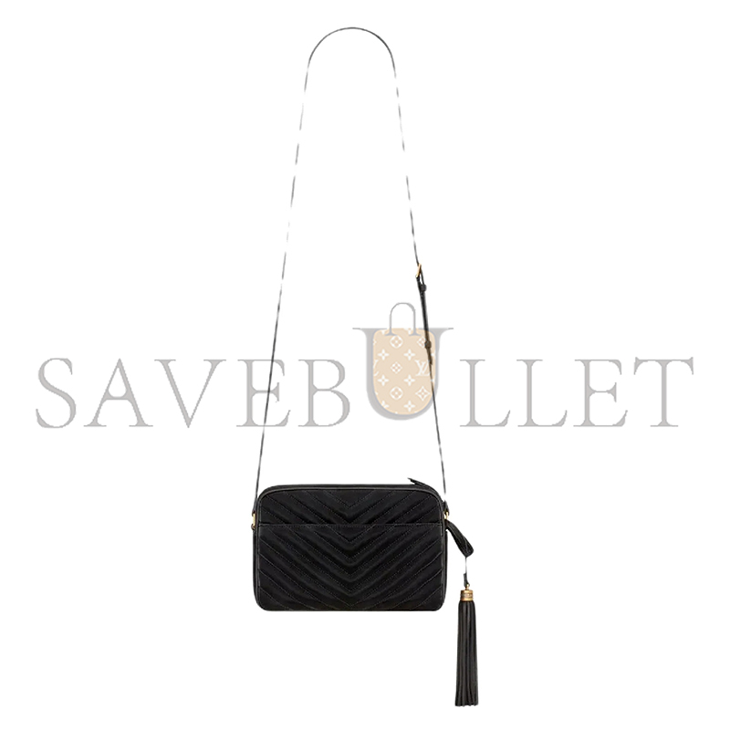 YSL LOU CAMERA BAG IN QUILTED SUEDE AND SMOOTH LEATHER 612544C4BW71000 (23*16*6cm)