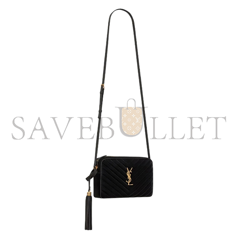 YSL LOU CAMERA BAG IN QUILTED SUEDE AND SMOOTH LEATHER 612544C4BW71000 (23*16*6cm)