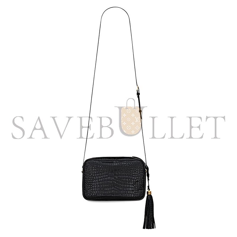 YSL LOU IN CROCODILE-EMBOSSED LEATHER 612542DND0W1000 (23*16*6cm)