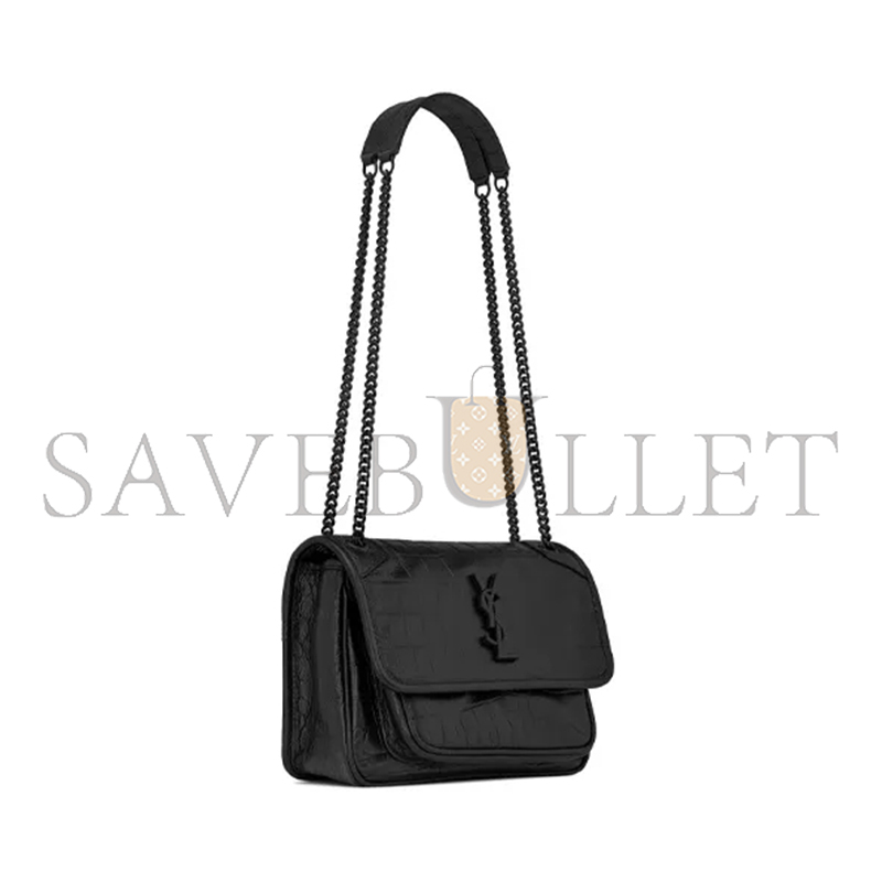 YSL NIKI BABY IN CROCODILE-EMBOSSED LEATHER 6331511K00U1000 (21*16*7.5cm)