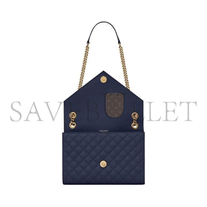 YSL ENVELOPE MEDIUM IN QUILTED GRAIN DE POUDRE EMBOSSED LEATHER 600185BOW914147 (24*17.5*6cm)