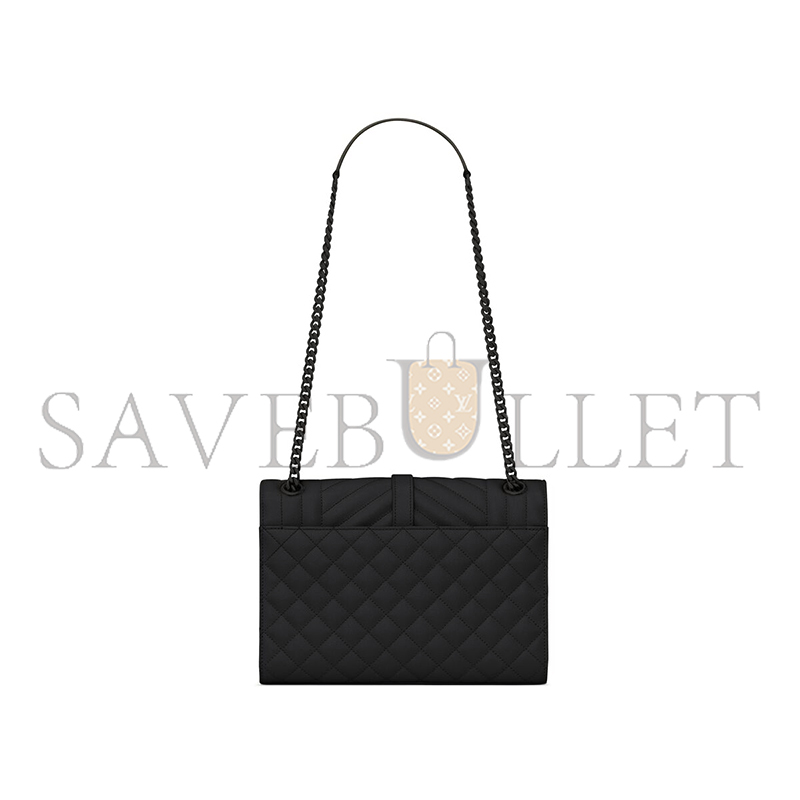 YSL ENVELOPE MEDIUM IN QUILTED GRAIN DE POUDRE EMBOSSED LEATHER 600185BOW981000 (24*17.5*6cm) YSL ENVELOPE MEDIUM IN QUILTED GRAIN DE POUDRE EMBOSSED LEATHER 600185BOW981000 (24*17.5*6cm)