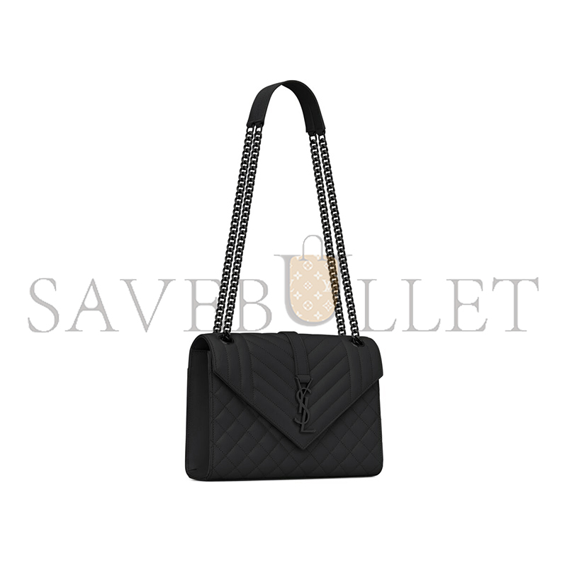 YSL ENVELOPE MEDIUM IN QUILTED GRAIN DE POUDRE EMBOSSED LEATHER 600185BOW981000 (24*17.5*6cm) YSL ENVELOPE MEDIUM IN QUILTED GRAIN DE POUDRE EMBOSSED LEATHER 600185BOW981000 (24*17.5*6cm)