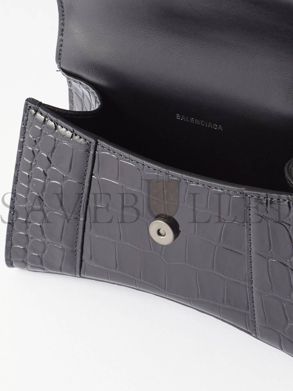 BALENCIAGA BLACK HOURGLASS XS CROC-EFFECT LEATHER CROSS-BODY BAG MATCHESFASHION US (19*12.5*8cm)