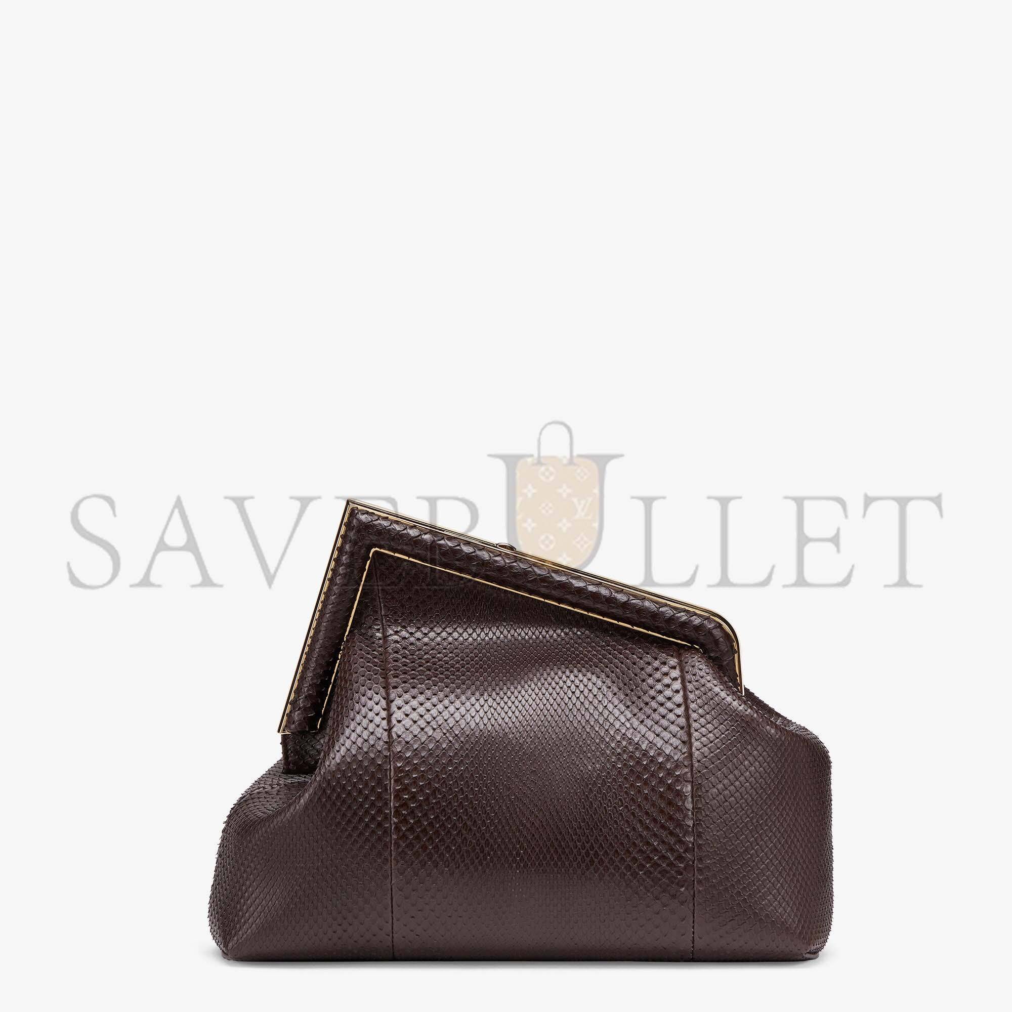 FENDI FIRST MEDIUM - DARK BROWN PYTHON LEATHER BAG 8BP127AHN2F12G2 (32.5*23.5*15cm)