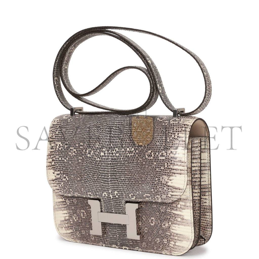 HERMES MINI CONSTANCE 18 OMBRE LIZARD VARANUS PALLADIUM HARDWARE (18*16*5cm)