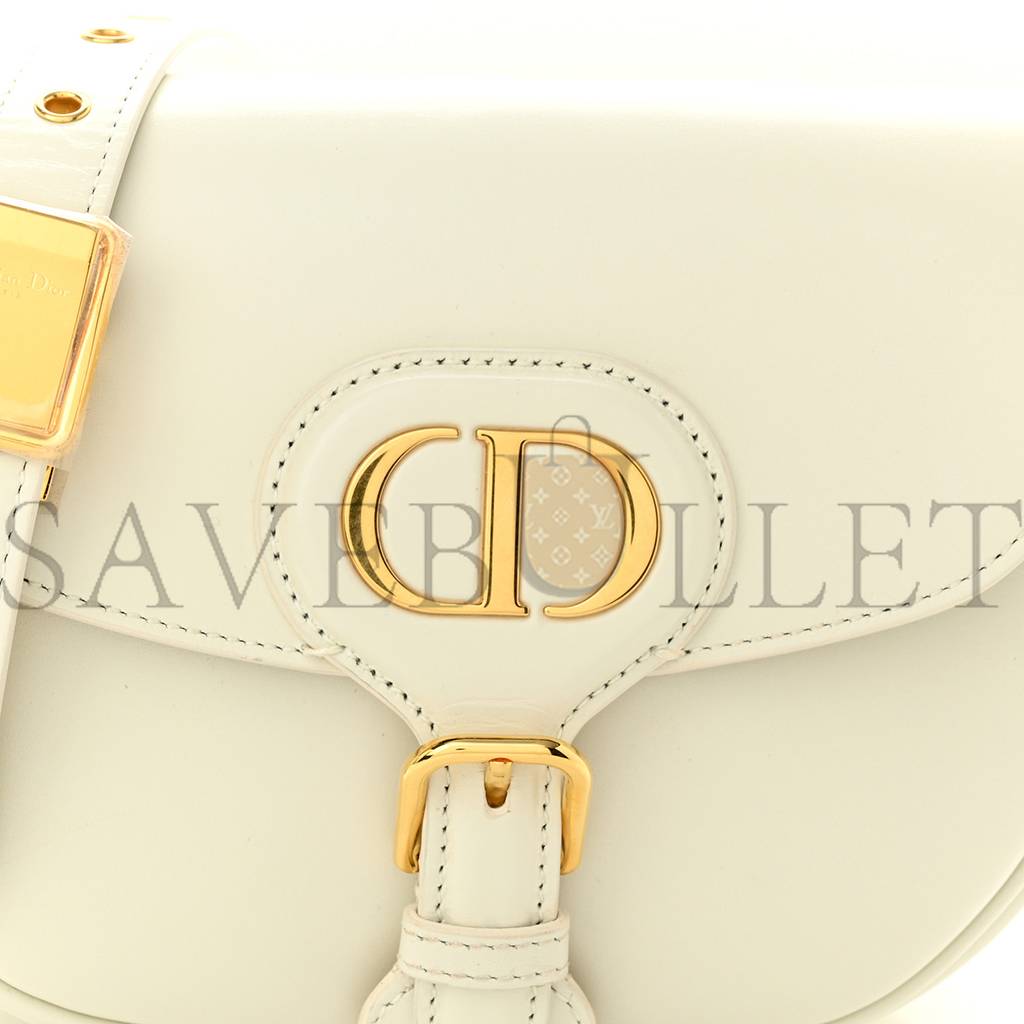 DIOR BOX CALFSKIN SMALL BOBBY BAG WHITE (19*15*5.1cm)