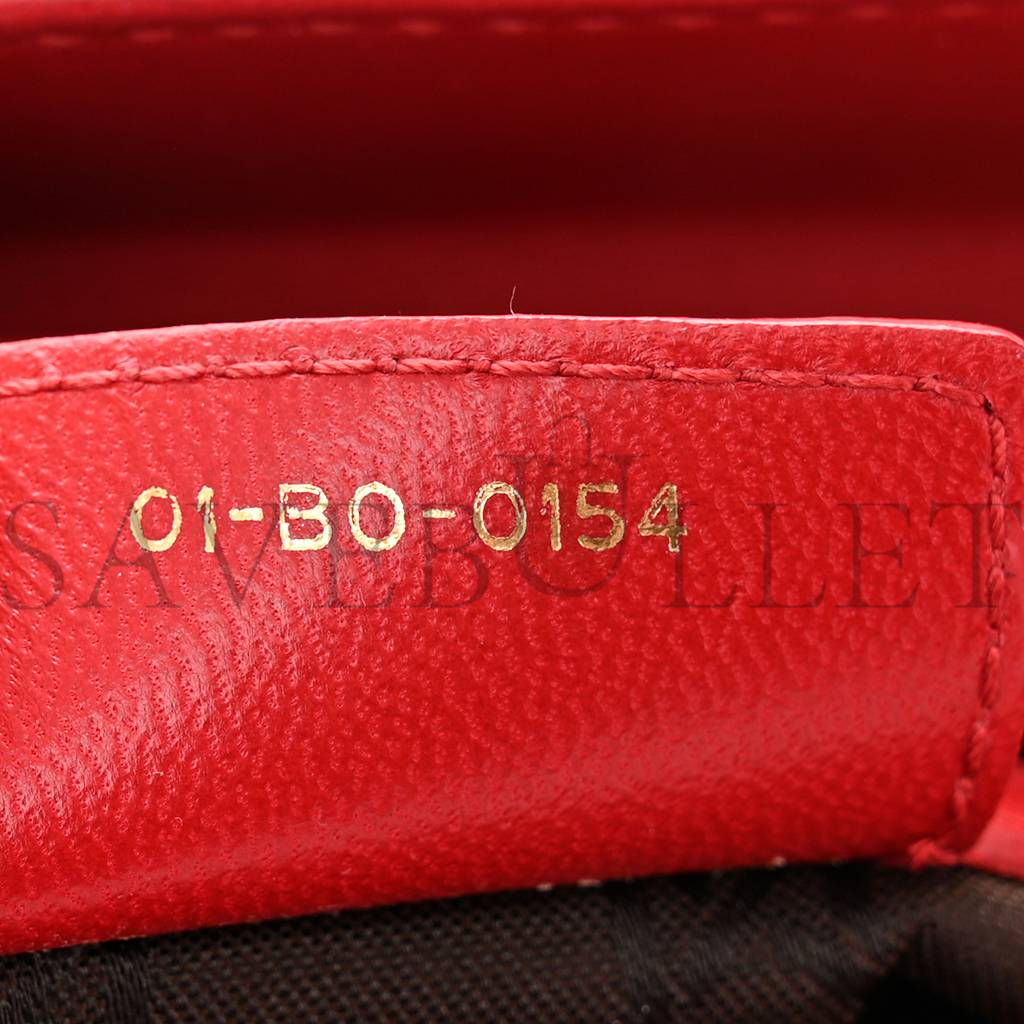 DIOR LAMBSKIN CANNAGE MEDIUM LADY DIOR RED (23*20*12.1cm)