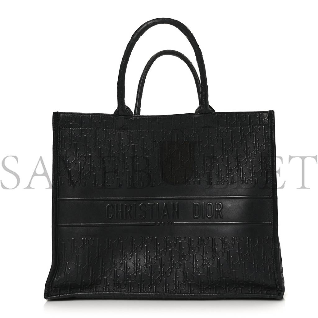 DIOR OBLIQUE CALFSKIN EMBOSSED LARGE BOOK TOTE BLACK (42*34*18.4cm)