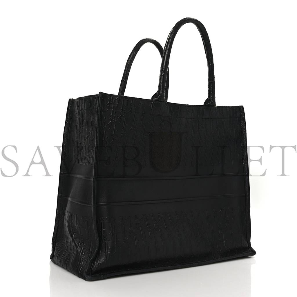 DIOR OBLIQUE CALFSKIN EMBOSSED LARGE BOOK TOTE BLACK (42*34*18.4cm)